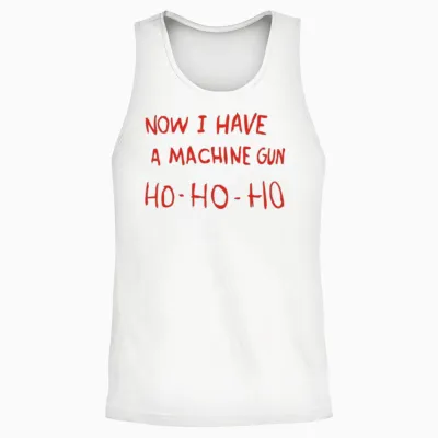Die Hard Now I Have a Machine Gun Ho Ho Ho Unisex Tank Top - White