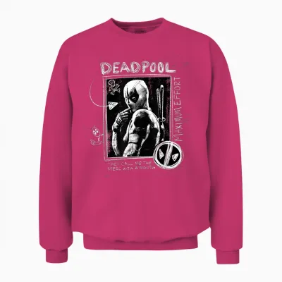 Marvel Studios Deadpool & Wolverine Maximum Effort Chalk Art Unisex Sweatshirt - Heliconia