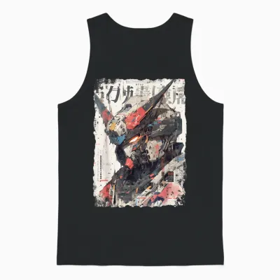 Hip Hop Y2k Vintage Hipster Edgy Urban Streetwear Roboter Unisex Tank Top - Black
