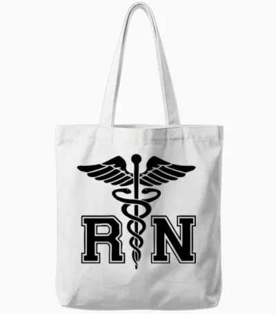 Rn Registered Nurse Tote Bags - White