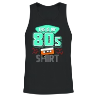 Retro 1980 80s Unisex Tank Top - Black – 2