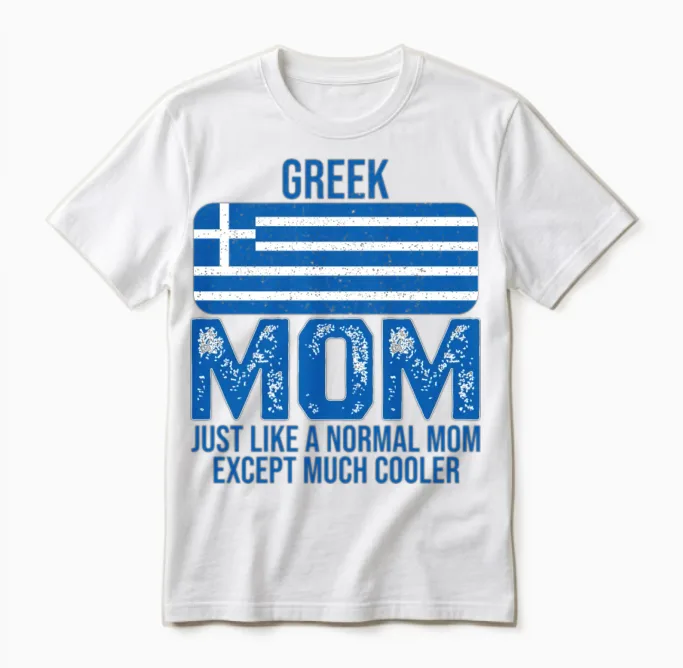 Greek Mom Greece Flag for Mother's Day Unisex T-Shirt in White