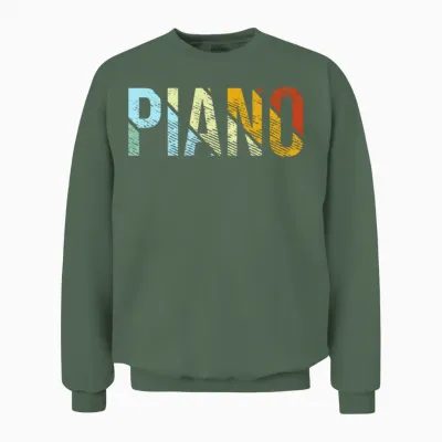 Piano Retro Unisex Sweatshirt - Military Green