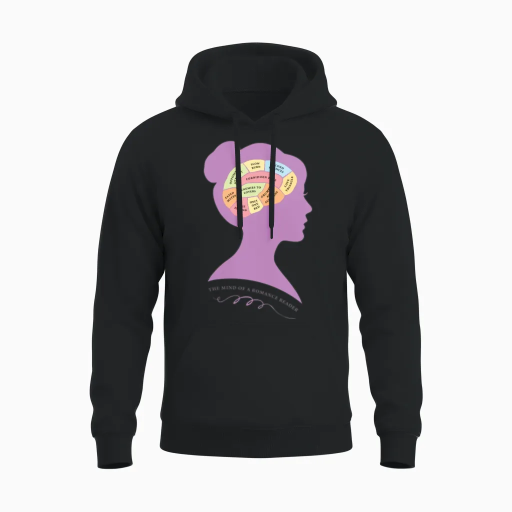 The Mind of a Romance Reader Unisex Hoodie in Black