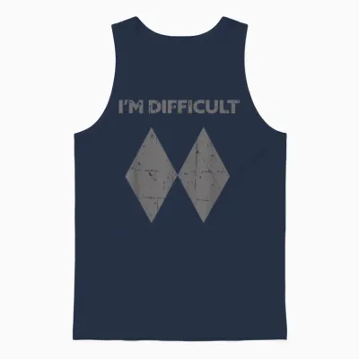I'm Difficult Funny Double Black Diamonds Ski Snowboard Gift T-Shirt Small Unisex Tank Top - Navy