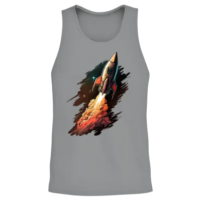 Retro Space Rocket Unisex Tank Top - Sport Grey