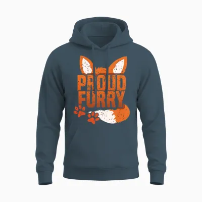 Proud Furry Tail Ear Furry Person Fox Cosplay Unisex Hoodie - Dark Heather