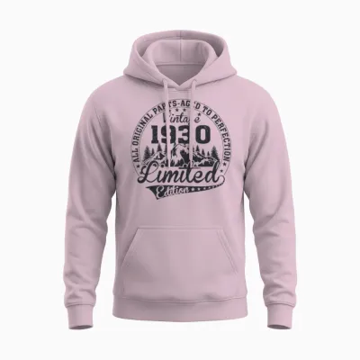 Vintage 1930 Birthday Retro Unisex Hoodie - Light Pink