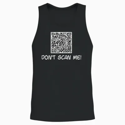 Don't Scan Me T-Shirts | Qr Scan Code Joke Funny Unisex Tank Top - Black