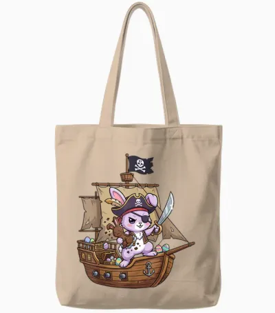 Six Seven 6 7 Schiff Hase Lustiges Ostern Osterei Kinder Tote Bags - Natural