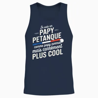 Je Suis Un Papy Pétanque Carrément Plus Cool Citation Drôle Unisex Tank Top - Navy