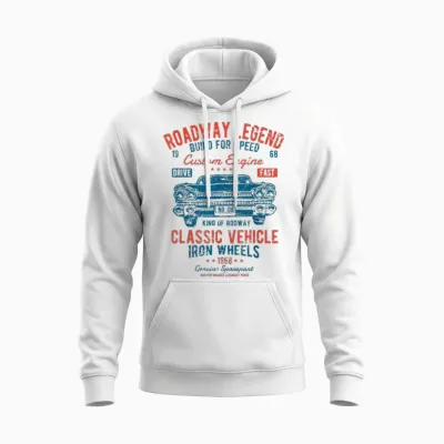 Retro Classic Car Stuff Herren Oldtimer Unisex Hoodie - White