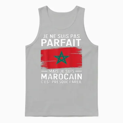 Je Ne Suis Pas Parfait Mais Marocain Humour Morocco Gift T-Shirt, Black, S Unisex Tank Top - Ash