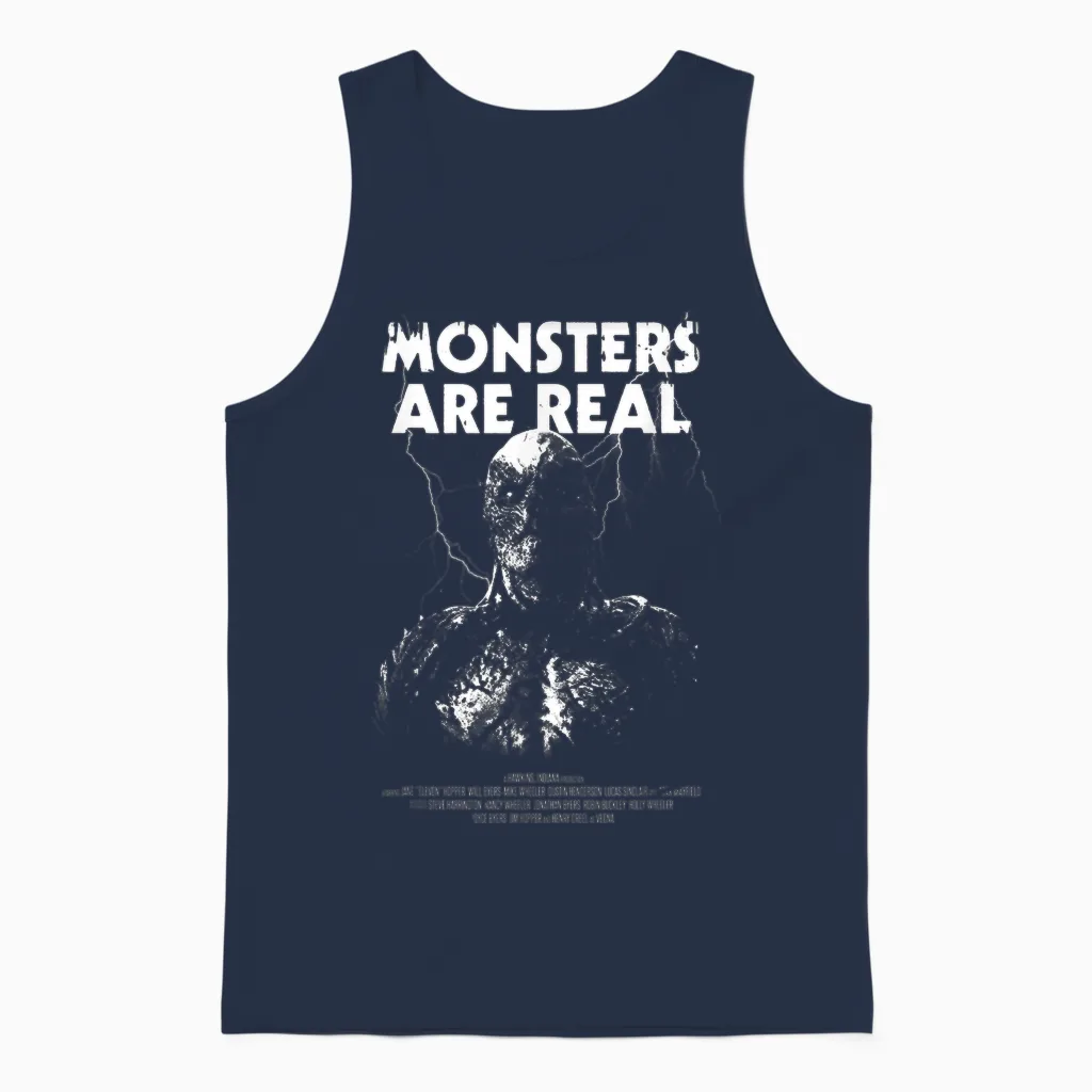 Stranger Things Vecna Monsters Are Real Unisex Tank Top in Navy