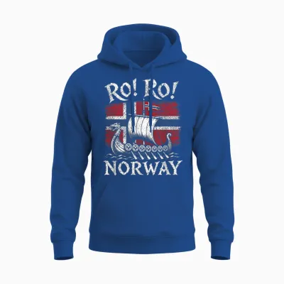 Norwegian Viking Ship Norway Flag Row Country Heritage Pride Unisex Hoodie - Royal