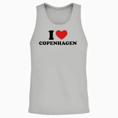 I Love Copenhagen Unisex Tank Top - Ash