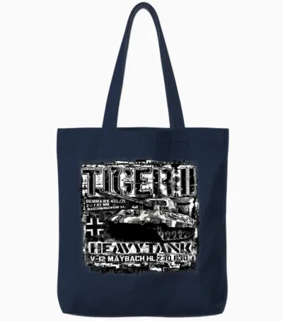 Tiger Ii Tote Bags - Navy
