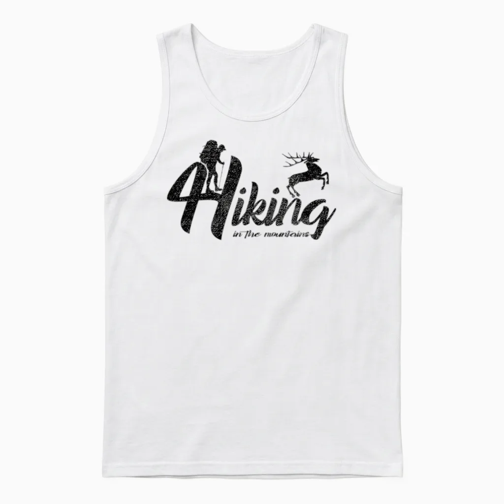 Hiking in Mountians & Outdoors Unisex Tank Top in White