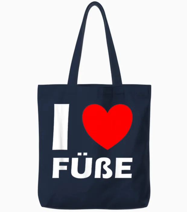 I Love Füße Ich Liebe Füße Tote Bags in Navy