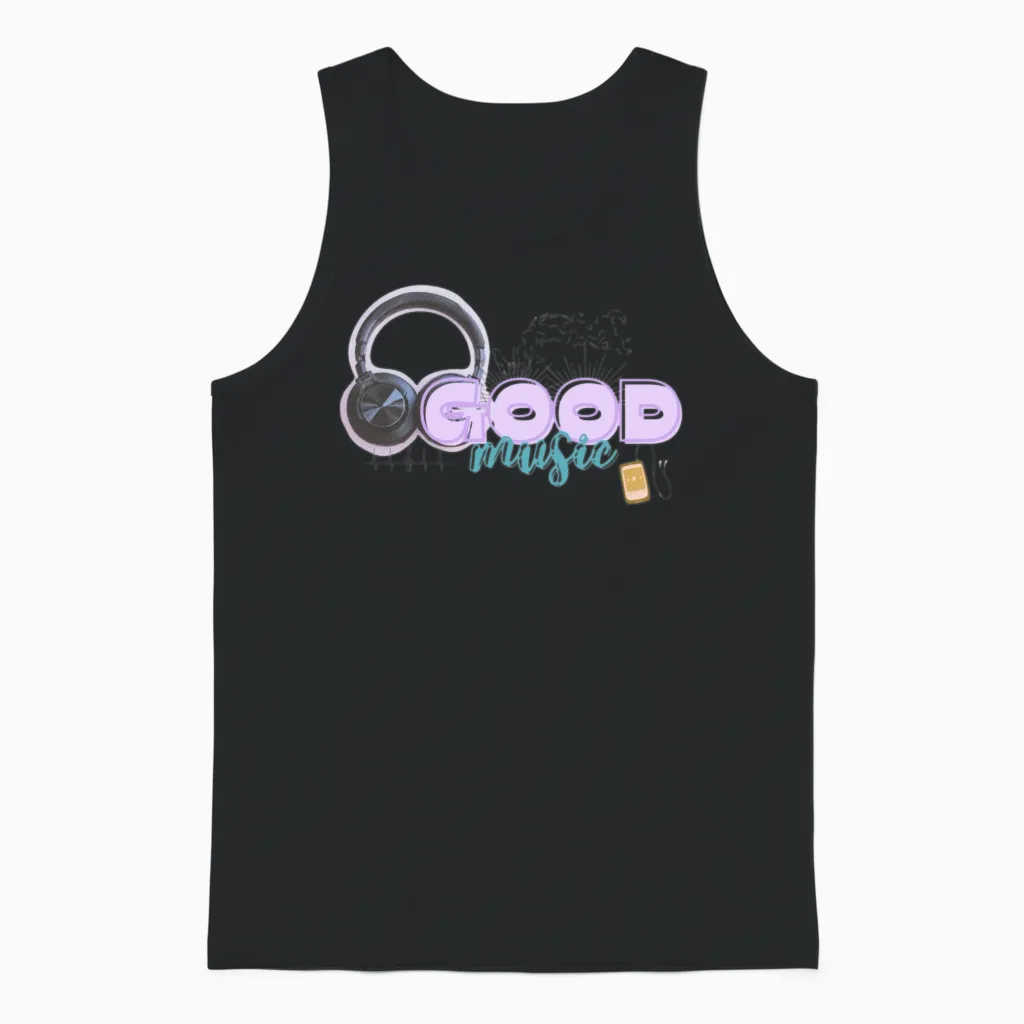 Good Music Lovers Gift Unisex Tank Top in Black