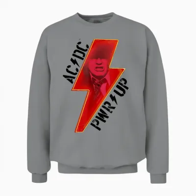 Offizielles Ac/dc Pwrup Album Bolt Rock Musik Band Logo Unisex Sweatshirt - Sport Grey