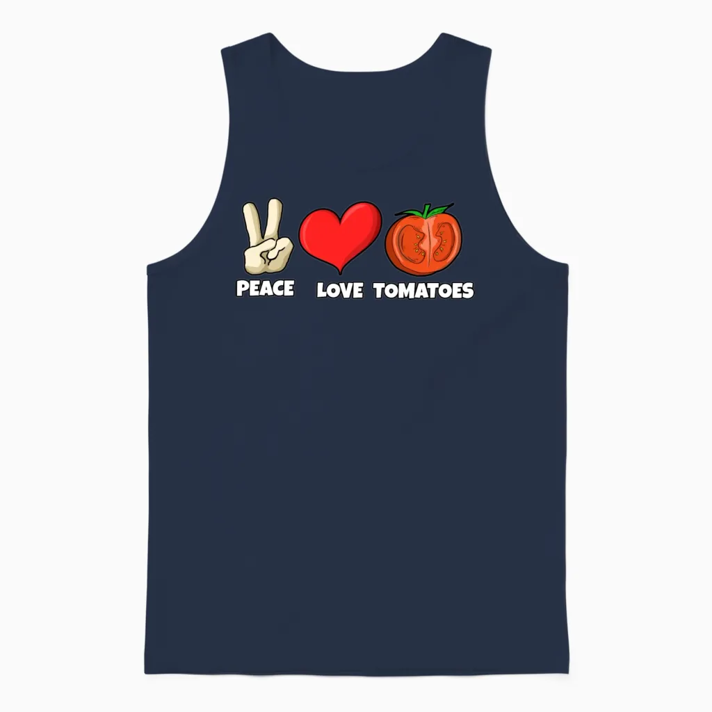 Funny Tomato Outfit Unisex Tank Top in Navy