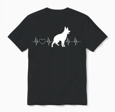 Australian Cattle Dogs Heartbeat Unisex T-Shirt - Black