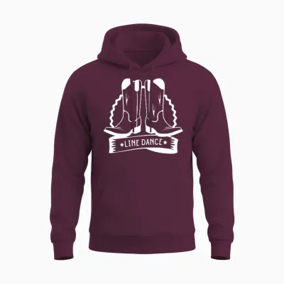 Leben Liebe Line Dance Cowgirl Country Tanzgruppe Linedance Unisex Hoodie - Maroon