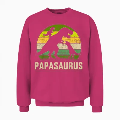 Papasaurus Zwei Kinder Für Papa Zum Vatertag Weihnachten Unisex Sweatshirt - Heliconia