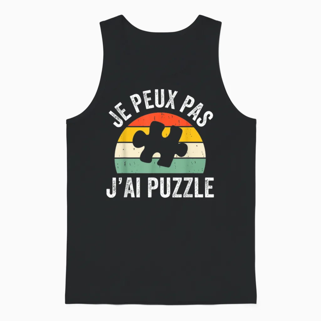 Je Peux Pas J'ai Puzzle Pièce Puzzles De Loisir Unisex Tank Top in Black