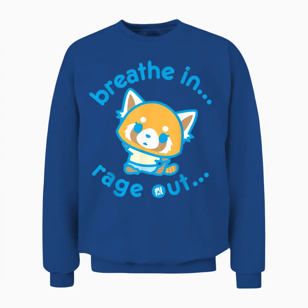 Aggretsuko Yoga Breathe in Rage Out Unisex Sweatshirt in Royal