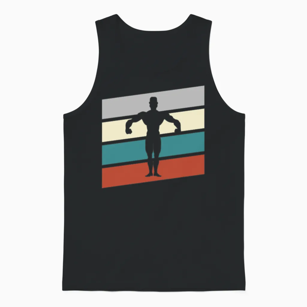 Body Building Retro Unisex Tank Top in Black