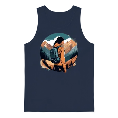 Hiking Girl Unisex Tank Top - Navy
