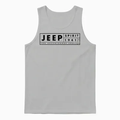 Jeep Spirit 1941 Estd for Adventurous Souls, Dark Logo T-Shirt, White, S Unisex Tank Top - Ash