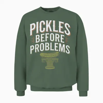 Pickle Lovers Humor Dill-Ightful Jokes Funny Food Unisex Sweatshirt - Military Green
