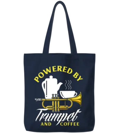 Funny Trumpet Player Gift Tote Bags - Navy