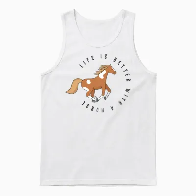 Horse Sayings Unisex Tank Top - White