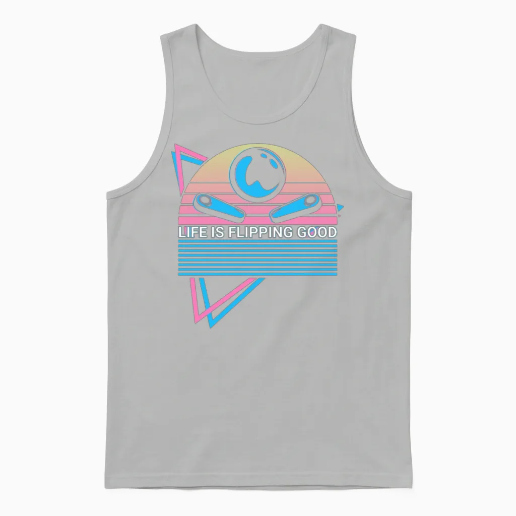 Pinball Machine Retro Unisex Tank Top in Ash