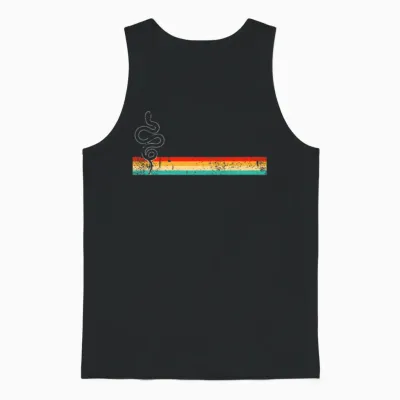 Snake Retro Unisex Tank Top - Black