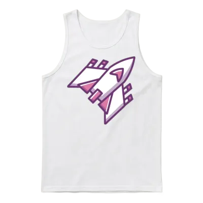 Classic Retro Game Spaceship Unisex Tank Top - White
