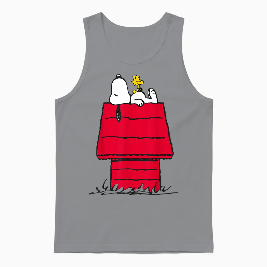 Peanuts Snoopy Woodstock Niche Pour Chien Happy Friends Art Classique Unisex Tank Top in Sport Grey