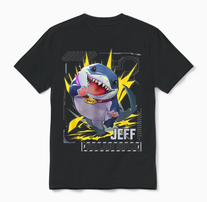 Marvel Rivals Gamerverse Super Hero Pvp Jeff the Land Shark T-Shirt, Black Unisex T-Shirt in Black