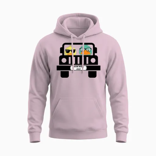 Duck Duck Jeep Unisex Hoodie in Light Pink
