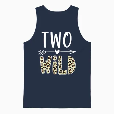 Two Wild 2 Year Old Girl Gifts 2nd Birthday Second Bday Unisex Tank Top - Navy