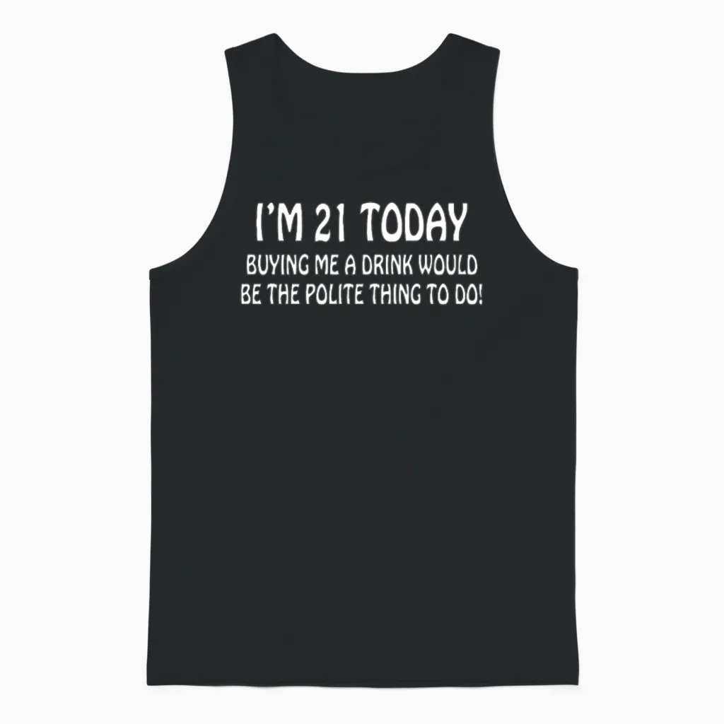 21st Birthday Unisex Tank Top in Black