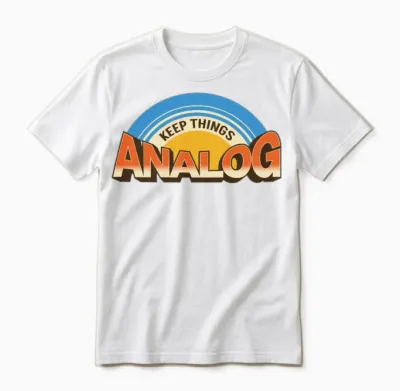 Keep Things Analog - Retro Vibes Unisex T-Shirt - White