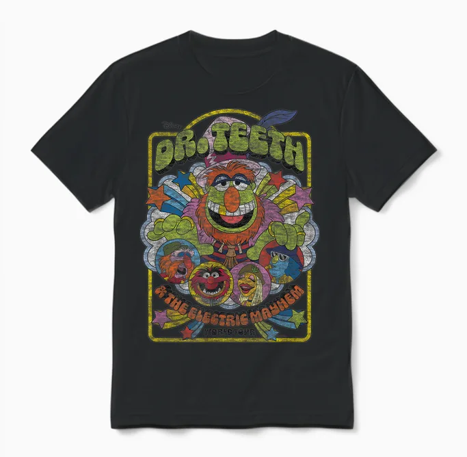 The Muppets - Dr Teeth Unisex T-Shirt in Black