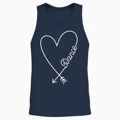Dance Cute Graphic Heart Love Unisex Tank Top - Navy