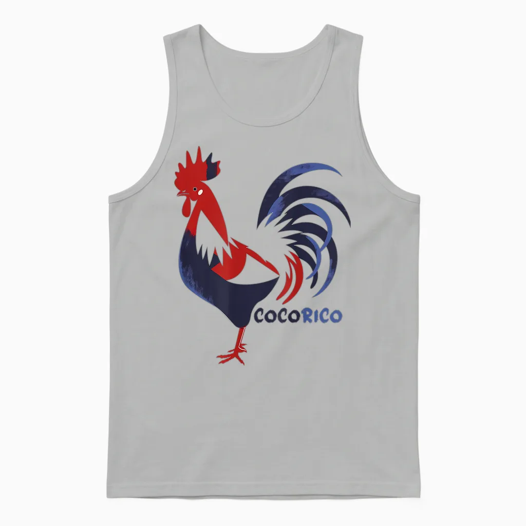 Cocorico Coq Symbol French Patriot Pride France Unisex Tank Top in Ash