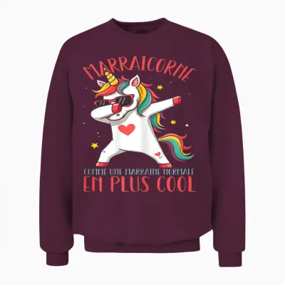 Marraicorne Funny Godmother Unicorn Dab Gift Unisex Sweatshirt - Maroon